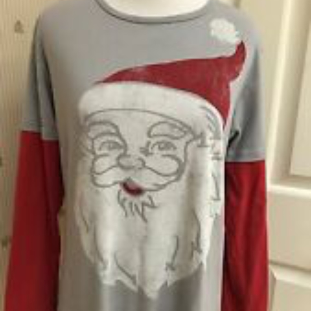 RETRO SANTA SCREEN PRINT LONG TEE GREEN 3